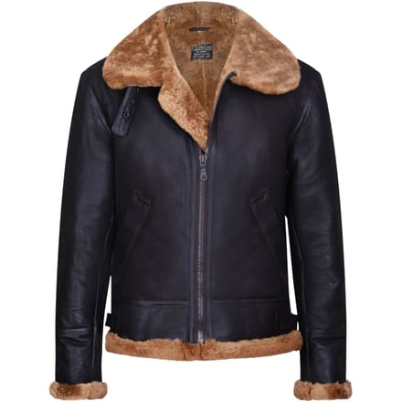 Heren B3 Aviator echt schapenvachtleer vliegend jack-Oxford