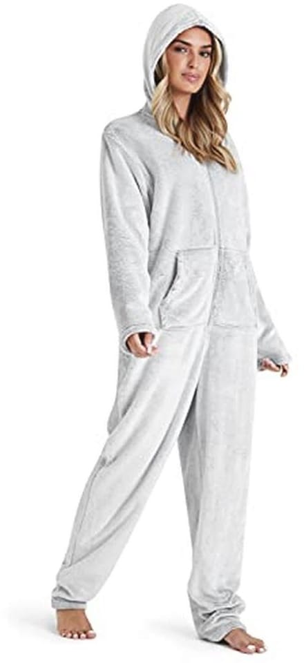 Behaaglijke Fleece Jumpsuit Dames - Eendelige Pyjama Maat S-XL