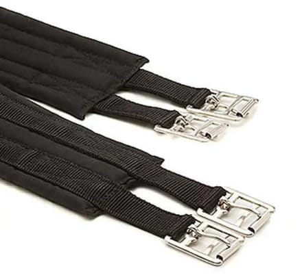 Hispano Hipica Straight Nylon Without Elastics Paardensingel Zwart 110 cm