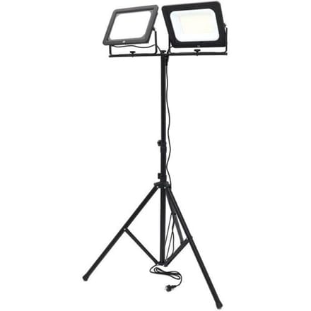 HBM dubbele LED bouwlamp met statief 200W 20.500 lm 5000K IP65 zwart