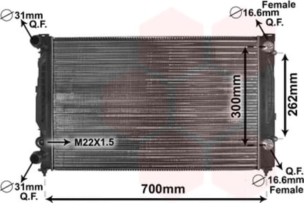 Van Wezel - RADIATOR VOOR AUDI A4 B5 1994-1998 8D0121251BC