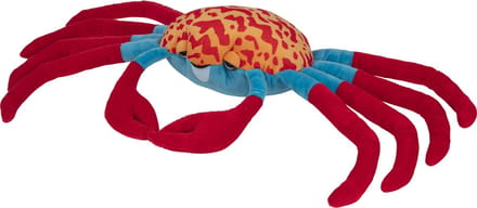 Nature Planet Knuffeldier Krab - pluche - premium knuffels - rood/blauw - 65 cm