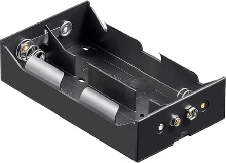 Batterijhouder voor 4 D-batterijen - push-on bevestiging