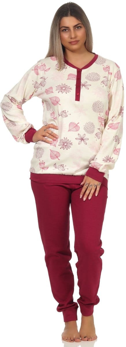 Edele dames Interlock Pyjama lang met manchetten - ook in overmaats formaat - 202 96 105