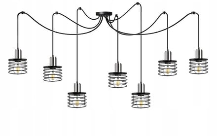 Moderne Hanglamp BALI 60-17P LED Zwart - 7 lichtpunten