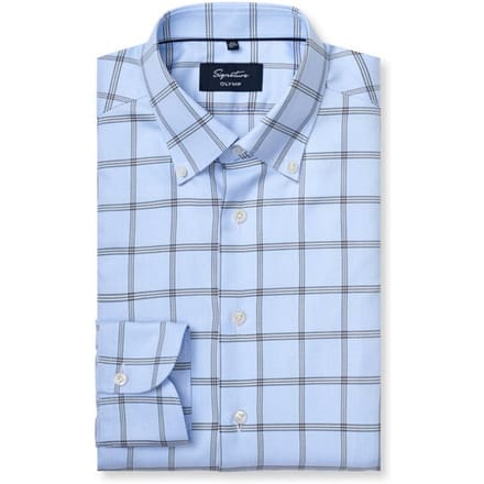 OLYMP Signature Overhemd, Tailored Fit, Signature Button-down, Bleu