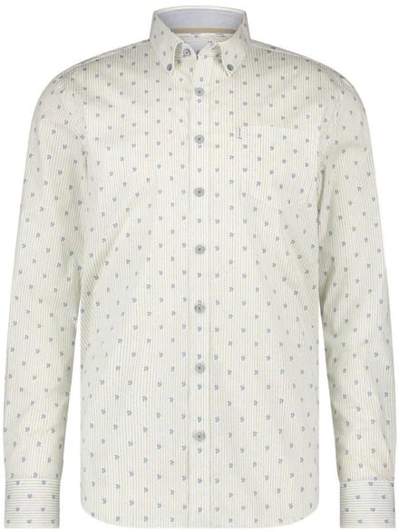 overhemd State of Art creme en blauw print
