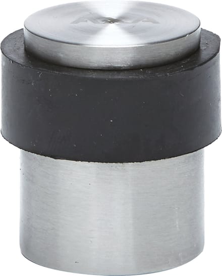 AXA Deurstopper (model FS35) Geborsteld RVS met rubber (Zwart): Vloermontage.