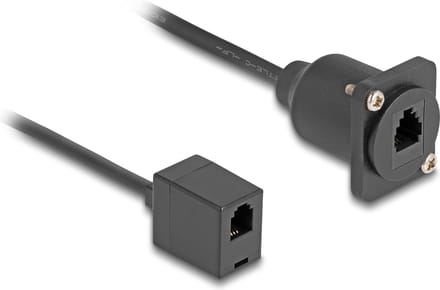 Delock D-Type RJ10 cable jack to jack black 30 cm