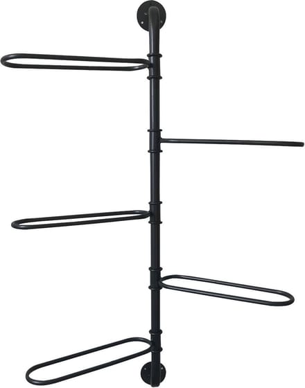 Clayre & Eef Handdoekenrek 37x9x84 cm Zwart Metaal