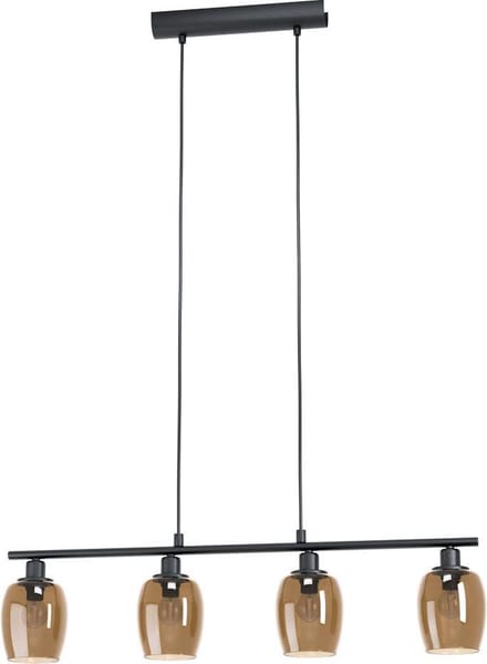 EGLO ZABALEA LANGE TAFEL 4XE14 L785 ZWART/AMBER