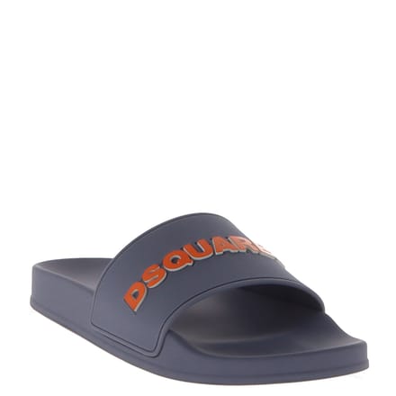 Dsquared2 Slide Sandals Gomma Stampa Grey Talla: 45 | Chancletas Outlet | Hombre | Gris