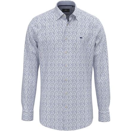 Fynch-Hatton Overhemd Modern Diamond Check Pattern Crystal Blue / male