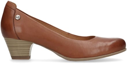 No Stress - Dames - Cognac bruine pump met lage hak - Maat 36
