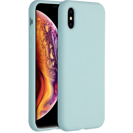 Accezz Hoesje - Geschikt voor Apple iPhone Xs / X - Liquid Silicone Backcover - Sky Blue