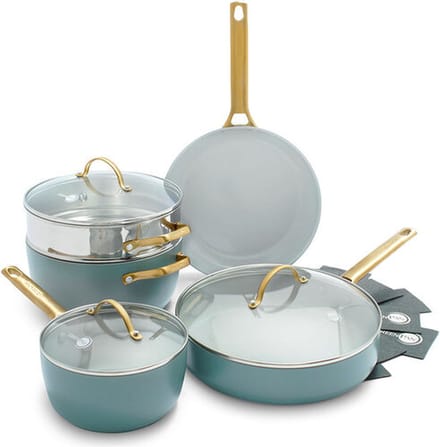 Greenpan Pannenset 5-delig Greenpan Padova Smokey Blue Gold