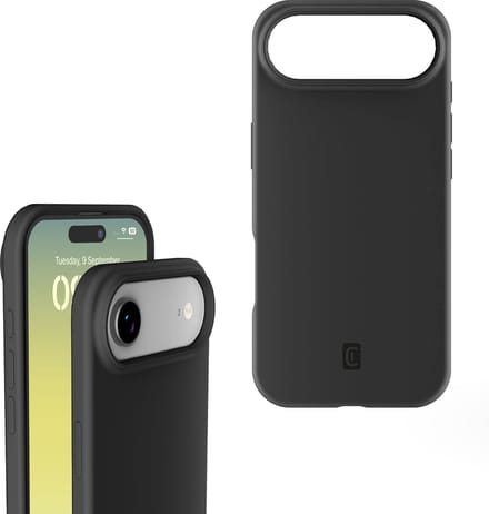 Cellularline Sensation Hoesje - Geschikt voor iPhone 17 Air - Soft Touch & Microvezel Binnenkant - Zwart