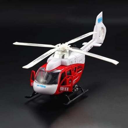 24Cm Openbare Veiligheid Commando Helikopter Model Auto Speelgoed Muzikaal Pull-Back Propeller Rotatie Vliegtuig Vliegtuigmodellen Kinder Cadeaus white