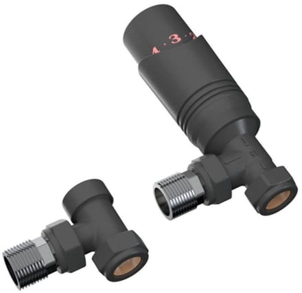 FugaFlow Eccelente Acces universele radiator aansluitset haaks - mat zwart