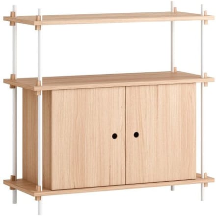 Moebe Shelving System Set 09 - eiken, wit