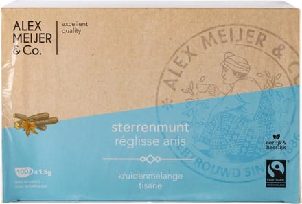 Alex Meijer Thee sterrenmunt, FT - Doos 100 stuks x 1,5 gram