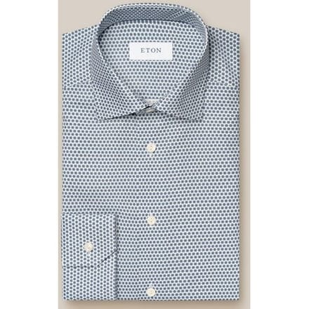 Eton Overhemd Micro Floral Signature Twill Licht Blauw / male