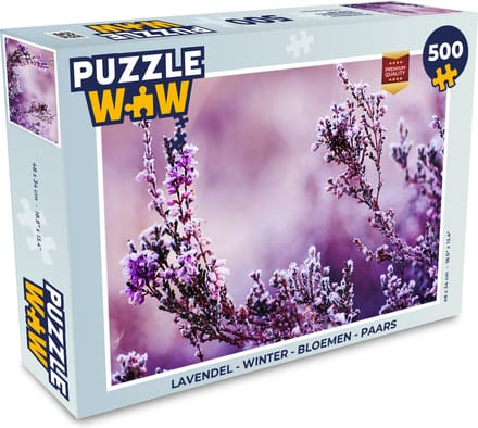 Puzzel Lavendel - Winter - Bloemen - Paars - Legpuzzel - Puzzel 500 stukjes