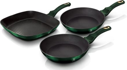 BerlingerHaus 6167 - Pannenset met driedubbele titanium coating - Emerald Collection