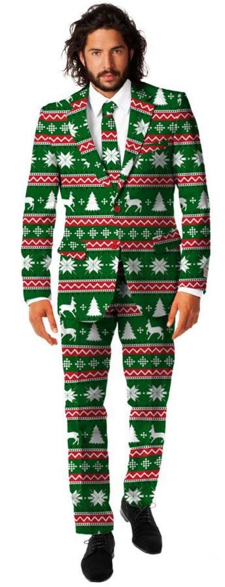 OppoSuits Festive Green - Mannen Kerst Kostuum - Kerstpak - Groen - Kerst - Maat 48