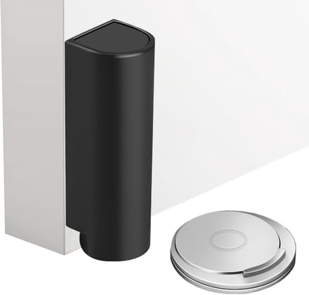 Deurstopper - Stille begrenzer - Deuren Beveiligen - Geen Boren Nodig - 8 x 6.2 x 6.2 cm - Zwart