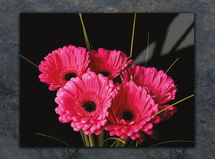 TMK ArtDeko - Snijplank van gehard glas - 30x22 cm - Motief Gerbera