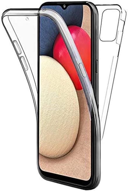 Hoesje geschikt voor Samsung A02s en Screenprotector - Transparant 360 Case + Screenprotector