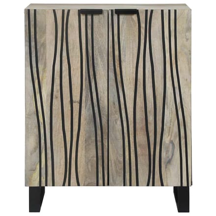 vidaXL - Dressoir - Wit - 60 - x - 33,5 - x - 75 - cm - Massief - Mango - Hout