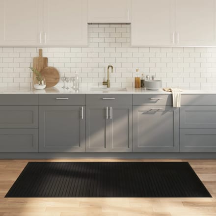 vidaXL - Vloerkleed - rechthoekig - 100x200 - cm - bamboe - zwart