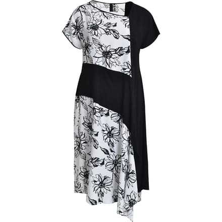 Asymmetrische bloemenjurk vrouw Mat Fashion