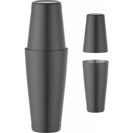Shaker Boston 2 pièces pour boissons et cocktails Tin on Tin 0,8 l noir
