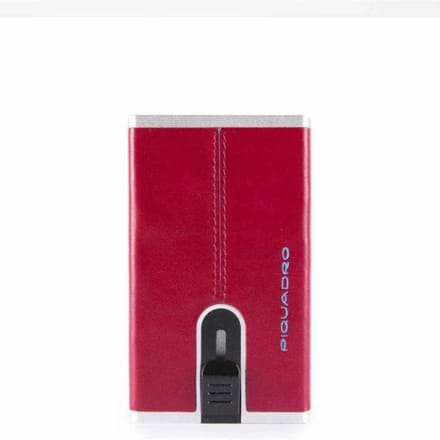 Portfolio Piquadro Compacte wand Blauw vierkant man rood - PP4891B2R-R