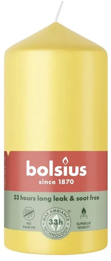 6x Bolsius Stompkaars 120/58 Sunny Yellow (1 stuk)