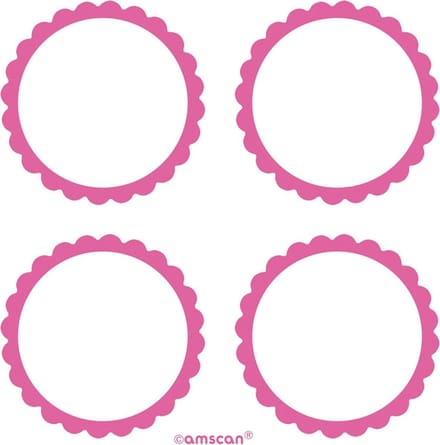 Amscan Zelfklevende Etiketten 5 Cm 20 Stuks Roze