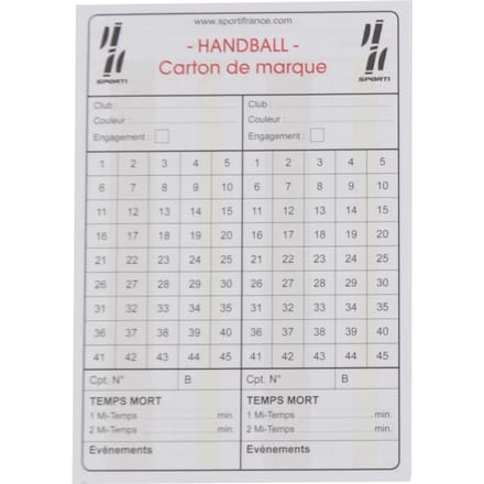 Boek met alleen 10 handbalscheidsrechterskaarten