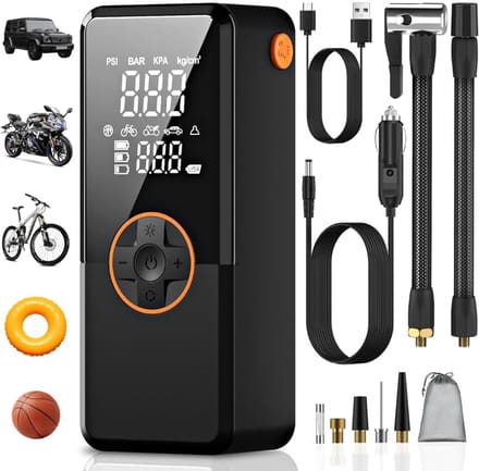 MKSS® Autobanden Pomp - Elektrische Fietspomp - Compressor - Luchtcompressor - Zwart