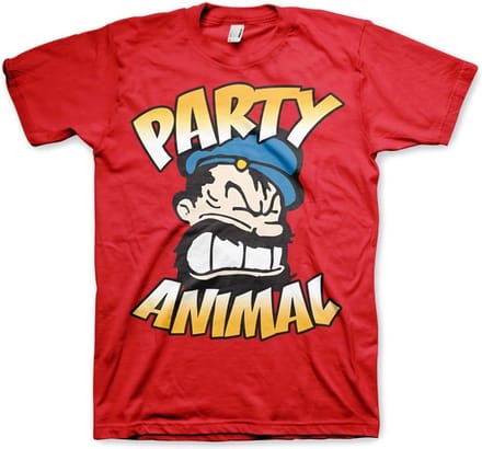Popeye Brutos Party Animal T-shirt Rood