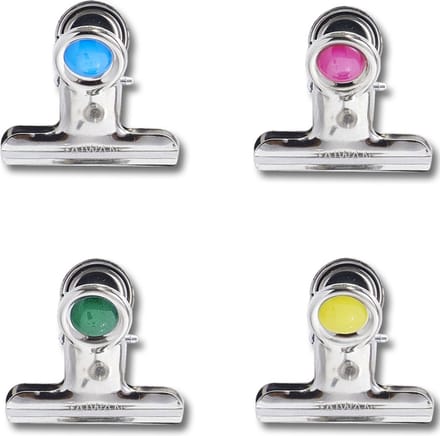 Zeller Magnetische clips/klemmen - 4 stuks - metaal - 4 x 3,5 cm
