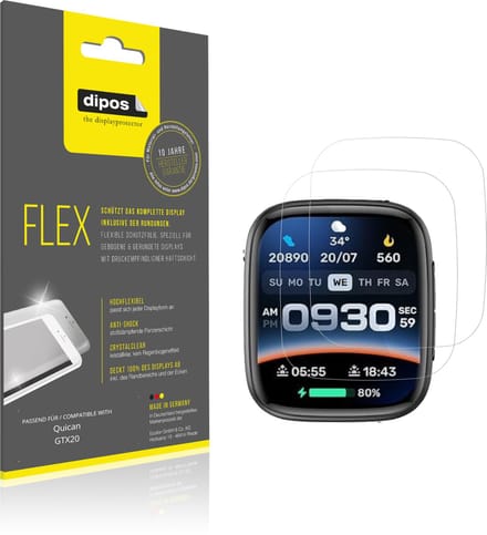 dipos – 2x Beschermfolie geschikt voor Quican GTX20 | 3D Full Cover Screenprotector | 100% Passend