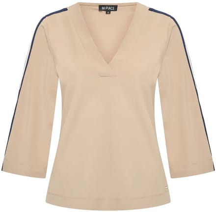 MI PIACE - Travel Top V-Hals Tape 2666 Latte - Maat : M