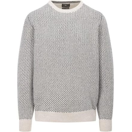 Fynch-Hatton Trui O-Neck Lambswool Mini Jacquard Winter White / male