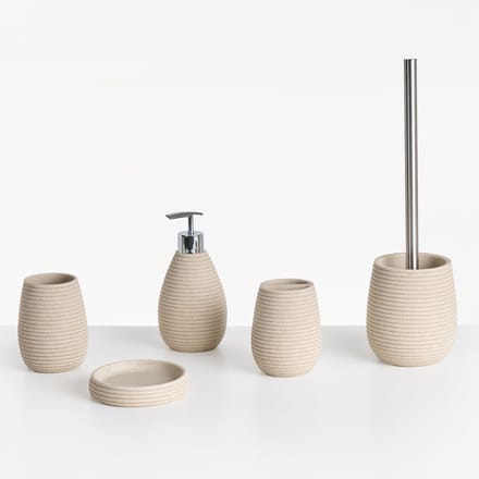 QUILA - Badkameraccessoireset - Lichtbeige - Polyresin