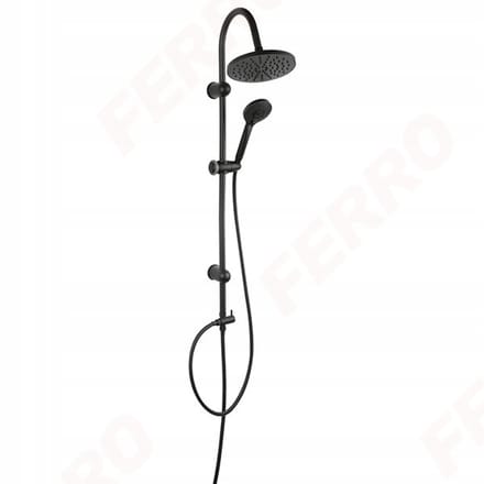 Doucheset RONDO NP21 Black - Schuifbaar met Grote Douchekop
