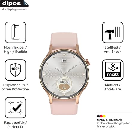dipos FLEX – 2x Matte Screenprotector geschikt voor aeac AR01 1.32 Zoll | Volledige Schermbescherming | Case-Friendly