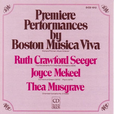 Premiere Performances by Boston Musica Viva